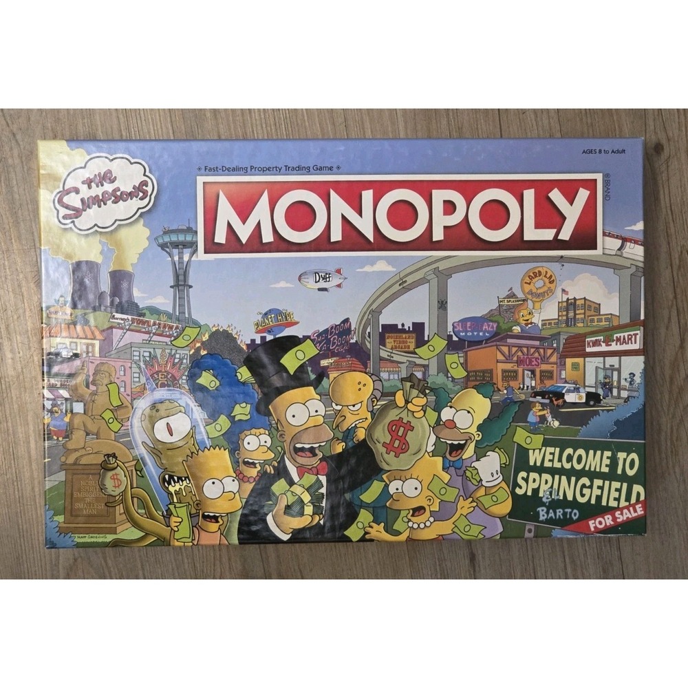 The SIMPSONS Monopoly "Welcome To‎ Springfield"  Board Game Nice Clean Complete